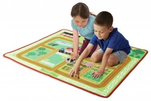 Melissa Doug Round the Barnyard Farm Activity Rug.