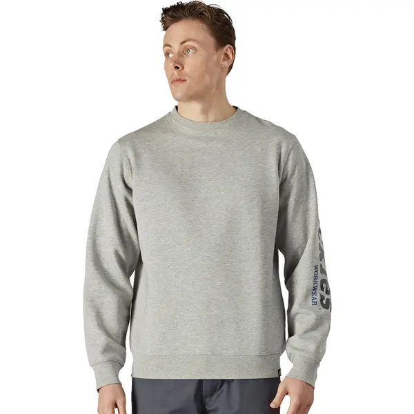 Dickies Mens Okemo Graphic Crew Neck Sweatshirt S - Chest 36-38' GREY MELANGE DIC014-GRYMEL-S