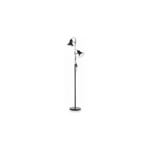 Ideal Lux Polly - 2 Light Double Floor Lamp Black, E27