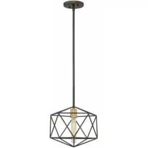 Geometric Gold Pendant Metallic Coloured Lamp Holder Matte Bronze LED E27 100W