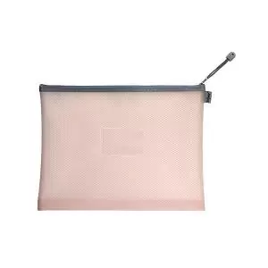 Snokpake EVA Mesh High Capacity Zippa Bag Foolscap Pastel Pink Pack of