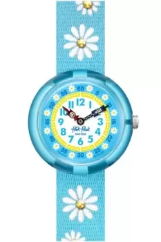 Childrens Flik Flak Sparkling Daisy Shine Bright Watch FBNP186