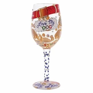 Love my Dog Wine Glass