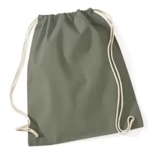 Westford Mill Cotton Gymsac Bag - 12 Litres (Pack of 2) (One Size) (Olive)