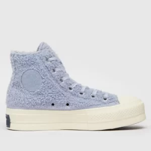 Converse Pale Blue Cozy Lift Hi Trainers