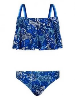 Monsoon Girls S.E.W Sadie Zebra Bikini - Blue