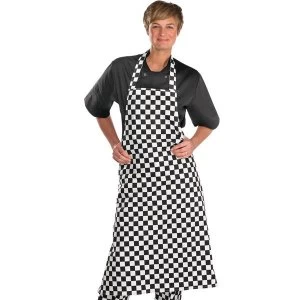 Click Workwear Chefs Bib Apron Black White 34x40in Ref CCCBABLW34X40 Up