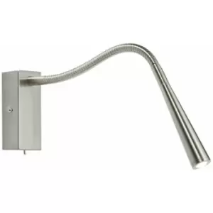 Adjustable LED Wall Light Warm White Brushed Chrome Flexible Bedside Task Lamp