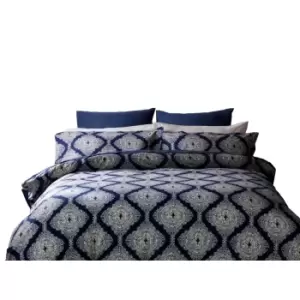 Belledorm Ava Duvet Cover Set (Superking) (Navy)