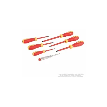 VDE Soft-Grip Electricians Screwdriver Set 7pce 928227 - Silverline