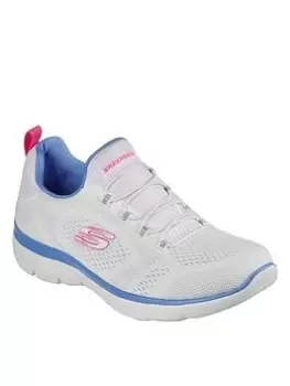 Skechers Summits Perfect Views Engineered Mesh Bungee Slip-on Trainers - White, Size 7, Women