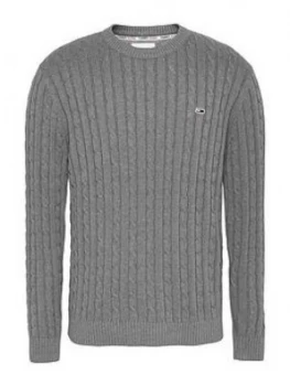 Tommy Jeans Tjm Essential Cable Sweater - Grey