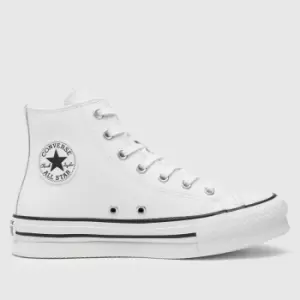 Converse White Eva Lift Hi Youth Trainers