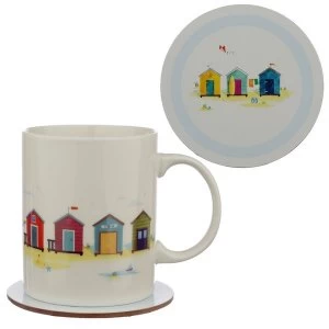 Portside Seaside Porcelain Mug & Coaster Set