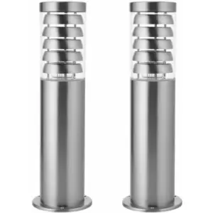 2 pack Outdoor Garden Bollard Light Stainless Steel Outside Path LED Lamp Post