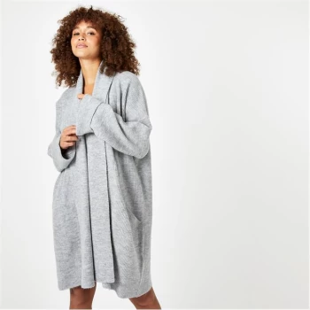 Jack Wills Longline Lounge Knitted Cardigan - Grey Marl