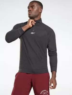 Reebok Workout Ready Quarter-zip Sweatshirt, Black Size M Men