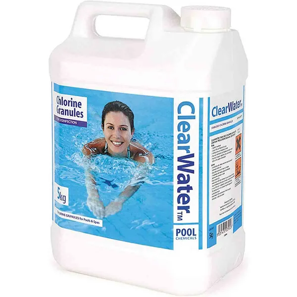 Samuel Alexander 5kg Clearwater CH0004 Chlorine Granules for Hot Tub Spa & Swimming Pool Blue