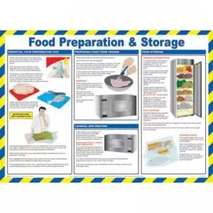 Food Preparation & Storage&rsquo; Sign; Laminated Paper;