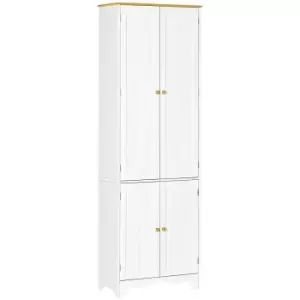 HOMCOM Freestanding Kitchen Cupboard 4-door Storage Cabinet With 4 Shelves - White