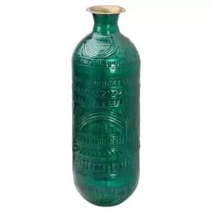 Hill Interiors Aztec Collection Brass Embossed Ceramic Dipped Lebes Vase