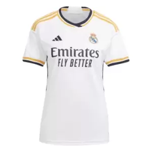 adidas Real Madrid Home Shirt 2023 2024 Womens - White