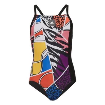 adidas Rich Mnisi Swimsuit Kids - Black / True Orange / White