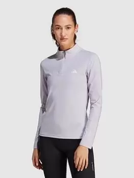 adidas Tech-Fit 1/4 Zip Top - Lilac, Lilac Size M Women