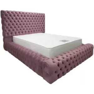 Sultan Upholstered Beds - Plush Velvet, Single Size Frame, Pink - Pink