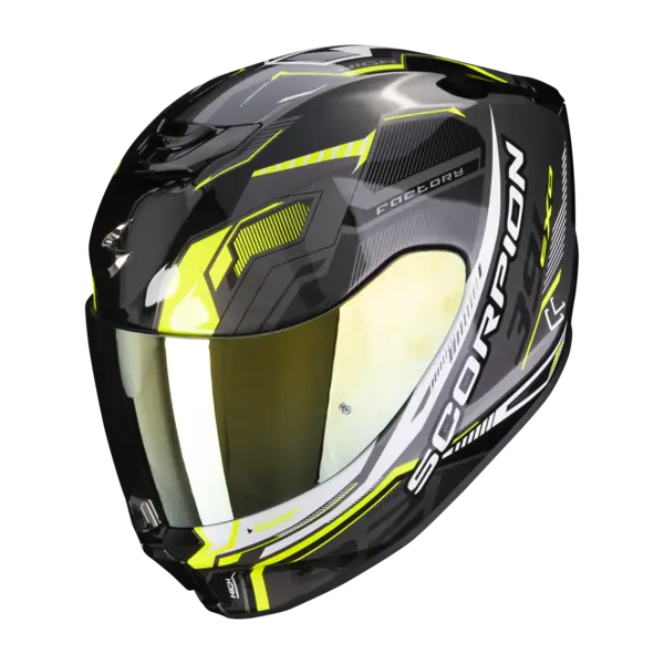 Scorpion Exo-391 Haut Black-Silver-Neon Yellow Full Face Helmet XL