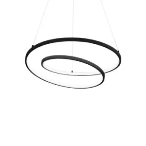 OZ Dimmable Swirl 60cm Integrated LED Pendant Ceiling Light Black, 3000K