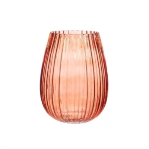 Fluted Glass Vase (Amber)