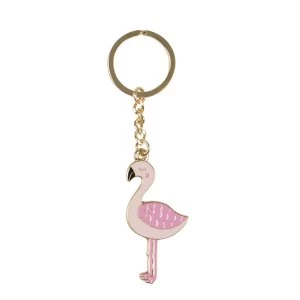 Sass & Belle Tropical Flamingo Enamel Keyring