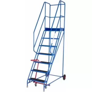 7 Tread Mobile Warehouse Stairs Anti Slip Steps 2.75m Portable Safety Ladder