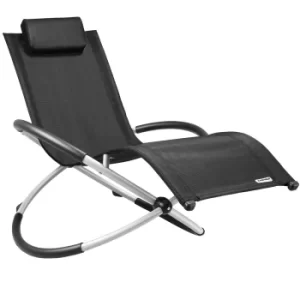 Sun Lounger Neapel 67x19x32in Black