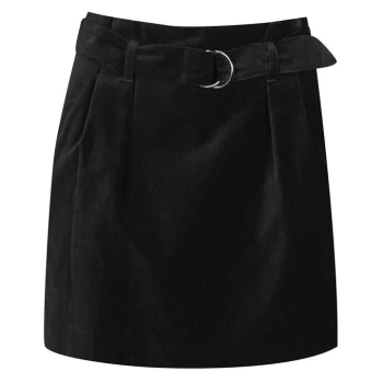 Jack Wills Hollingbury Velvet Mini Skirt - Black