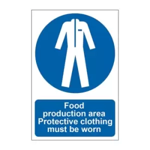 Food Production Area Protective Clothing Must Be Worn - PVC (200 x 300mm)