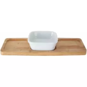 Snack Bowl with Bamboo Tray - Premier Housewares