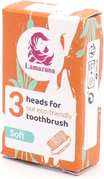 Lamazuna 3 Clip Head Refills Soft Toothbrush