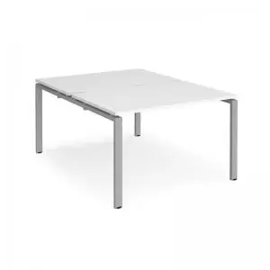 Adapt back to back desks 1200mm x 1600mm - silver frame and white top