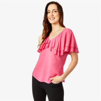 Biba Volume Sleeve Top - Bright Pink