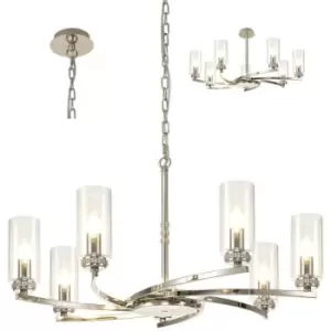 Luminosa Lighting - Luminosa Pendant, Semi Ceiling, 7 x E14, Polished Nickel