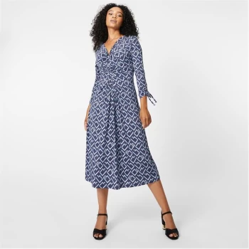 Biba BIBA Ruched Jersey Dress - Geo Print