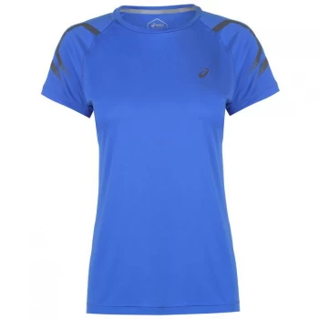 Asics Icon Short Sleeve Running T Shirt Ladies - Illusion Blue