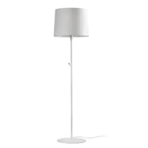 Conga Floor Lamp Round Tappered Shade White, E27