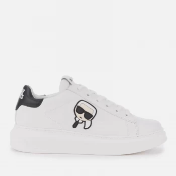 KARL LAGERFELD Mens Kapri Karl Ikonic 3D Lace Leather Trainers - White - UK 7