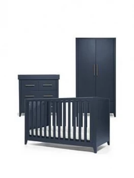 Mamas & Papas Midnight Blue Melfi Cot Bed, Dresser Changer & Wardrobe