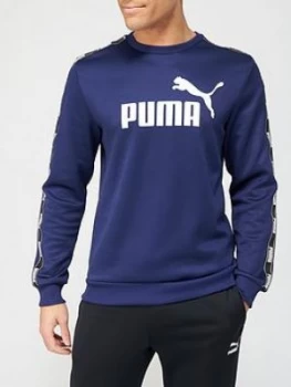 Puma Tape Poly Crew Sweat - Peacoat, Size S, Men