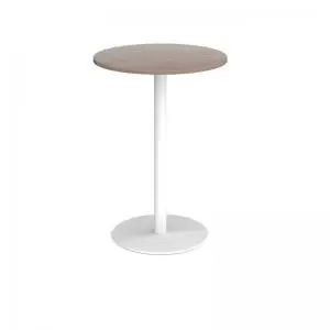 Monza circular poseur table with flat round white base 800mm -