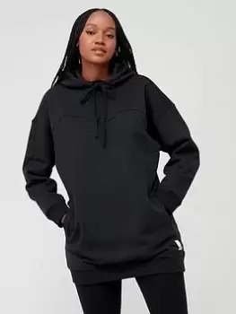 adidas Sportswear Overhead Longline Hoodie - Black, Size L, Women